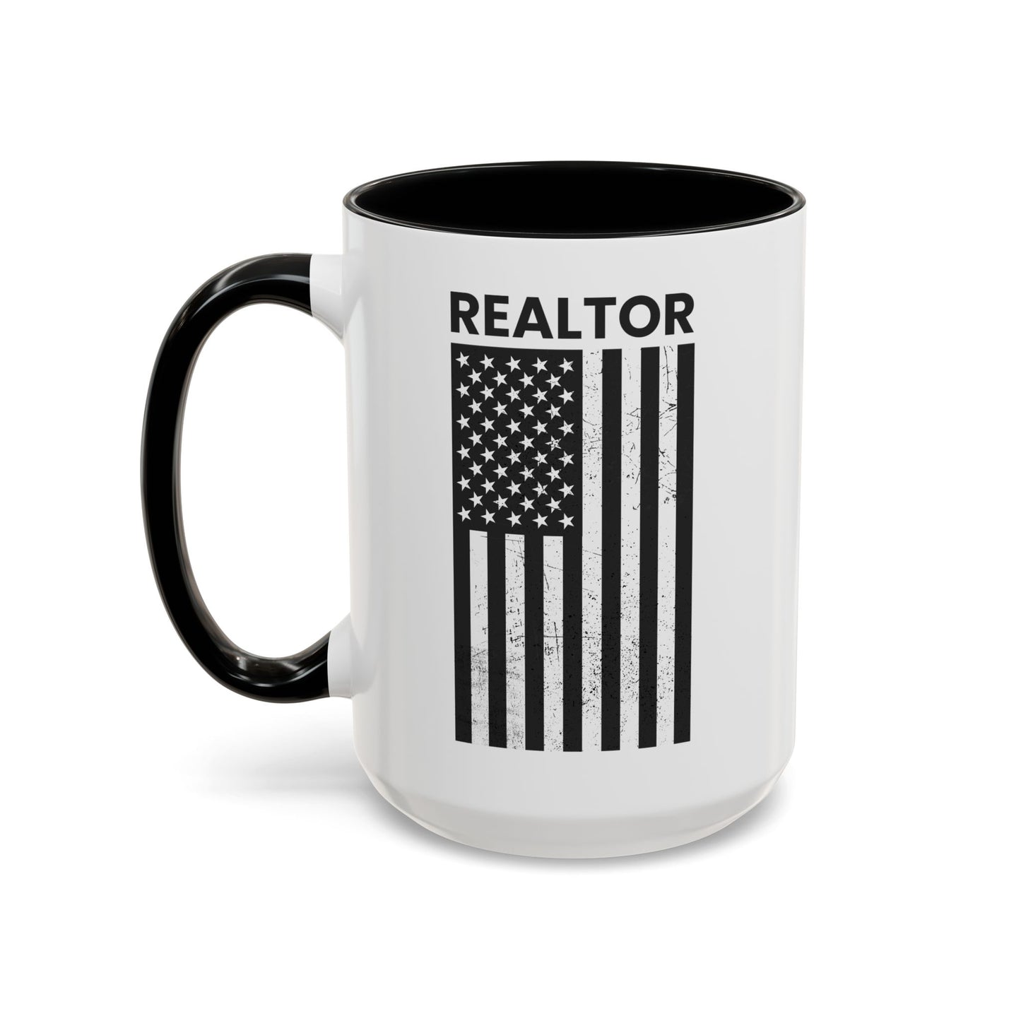 Realtor Black & White Distressed Flag Coffee Mug