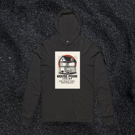 House Poor Ramen Manga Hooded Long Sleeve Tshirt