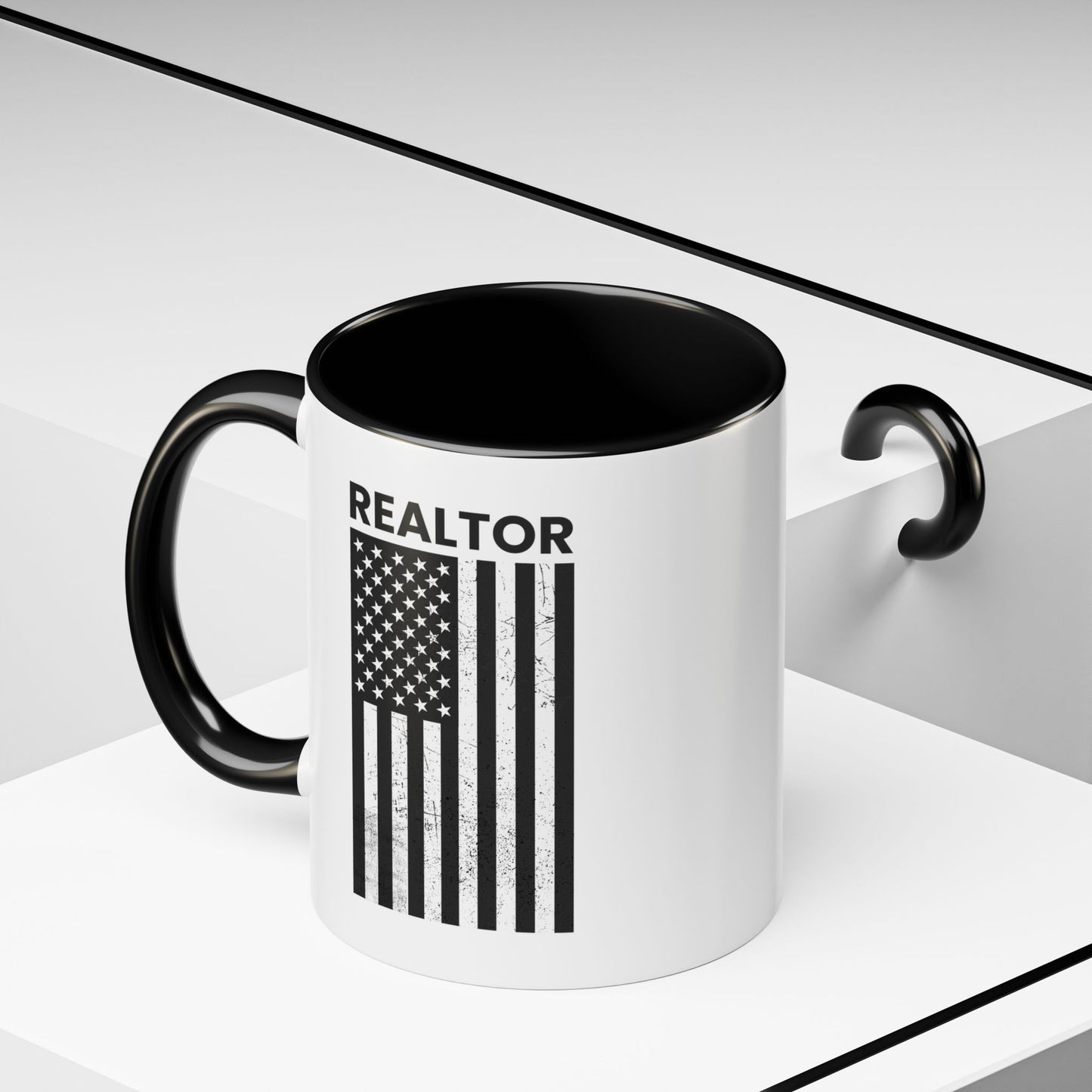 Realtor Black & White Distressed Flag Coffee Mug