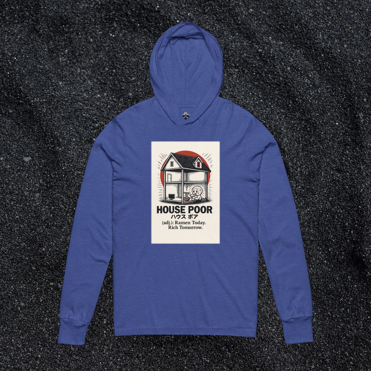 House Poor Ramen Manga Hooded Long Sleeve Tshirt