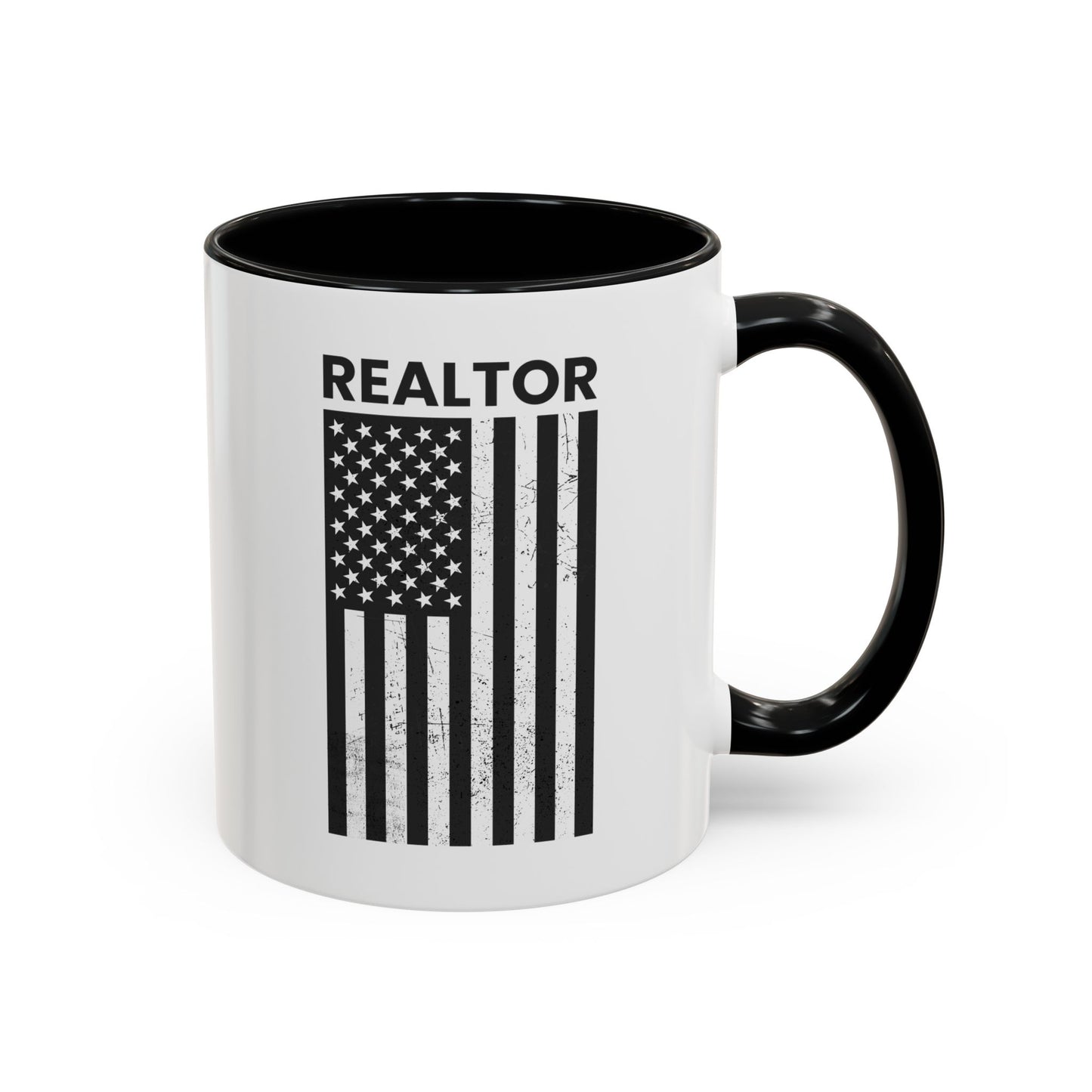 Realtor Black & White Distressed Flag Coffee Mug