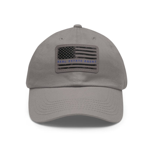 American Flag Real Estate Agent Hat with Leather Patch - Hats | ShirtyAgents