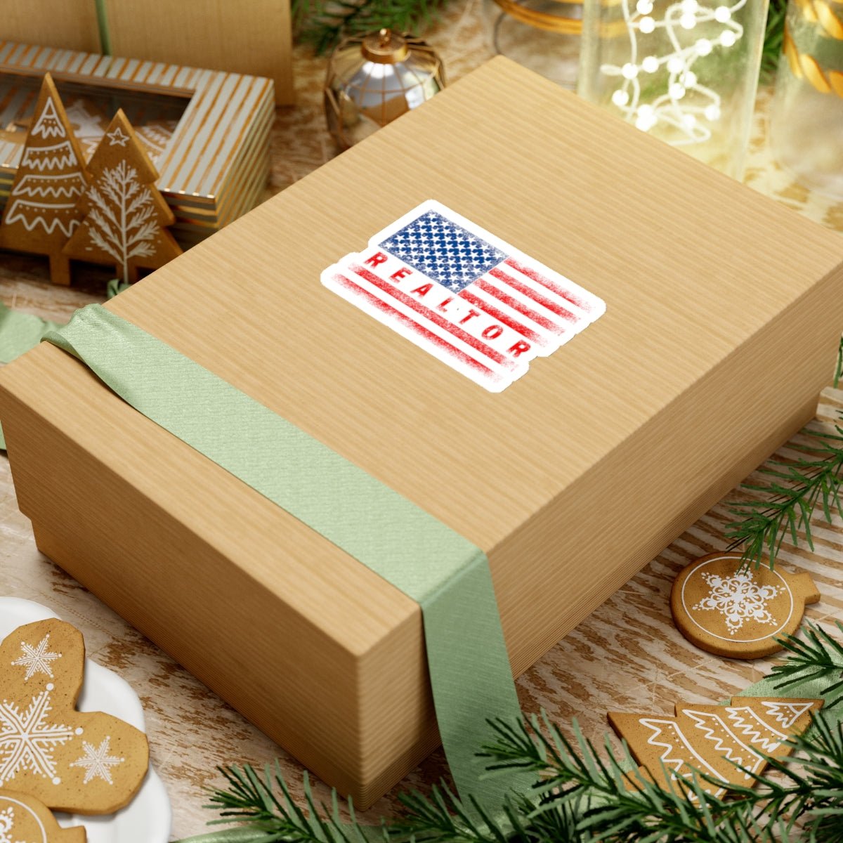 American Flag Realtor Sticker - Paper products | ShirtyAgents