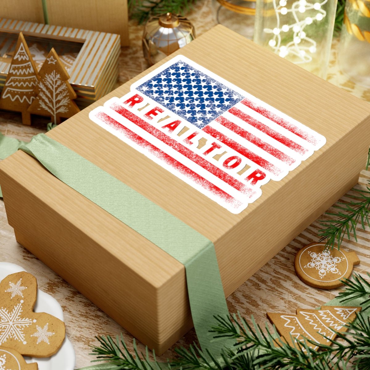 American Flag Realtor Sticker - Paper products | ShirtyAgents