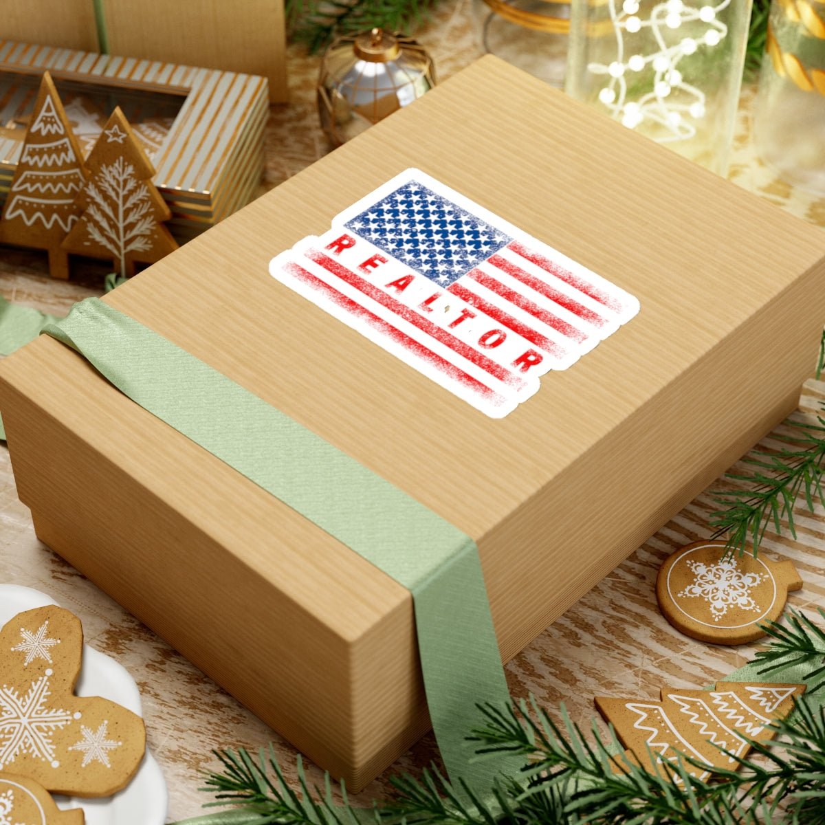 American Flag Realtor Sticker - Paper products | ShirtyAgents