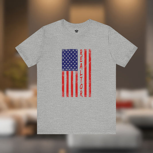 American Flag REALTOR V3 - Red Edition - T-Shirt | ShirtyAgents