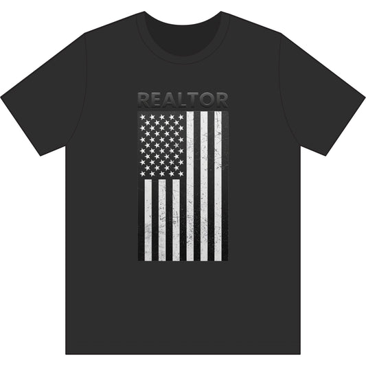 American Flag Vertical Realtor | Soft Premium Tee - T-Shirt | ShirtyAgents