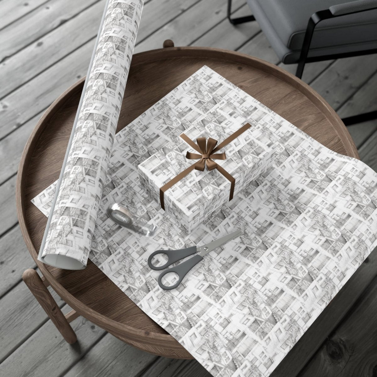 🏙️✨ "Apartments Under Construction" Hand - Drawn Wrapping Paper🎁 - Home Decor | ShirtyAgents