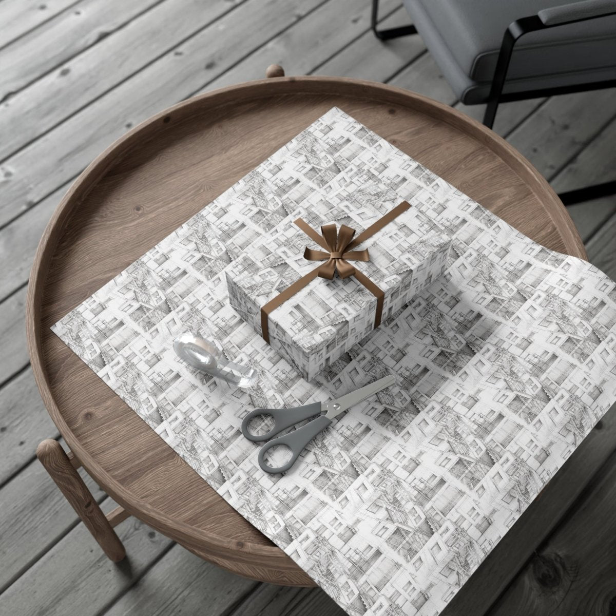 🏙️✨ "Apartments Under Construction" Hand - Drawn Wrapping Paper🎁 - Home Decor | ShirtyAgents
