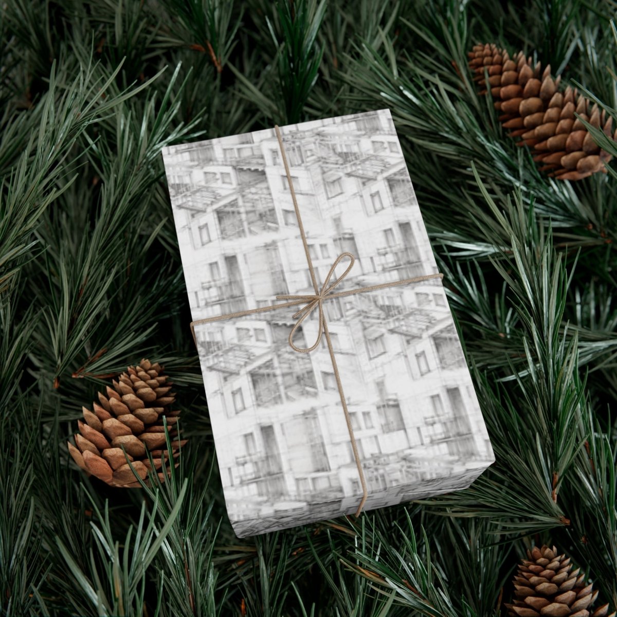 🏙️✨ "Apartments Under Construction" Hand - Drawn Wrapping Paper🎁 - Home Decor | ShirtyAgents