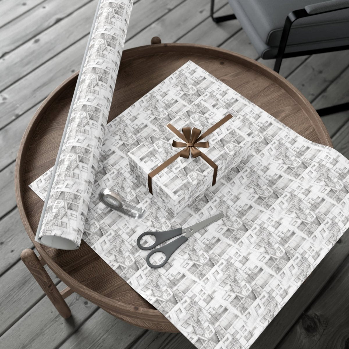 🏙️✨ "Apartments Under Construction" Hand - Drawn Wrapping Paper🎁 - Home Decor | ShirtyAgents