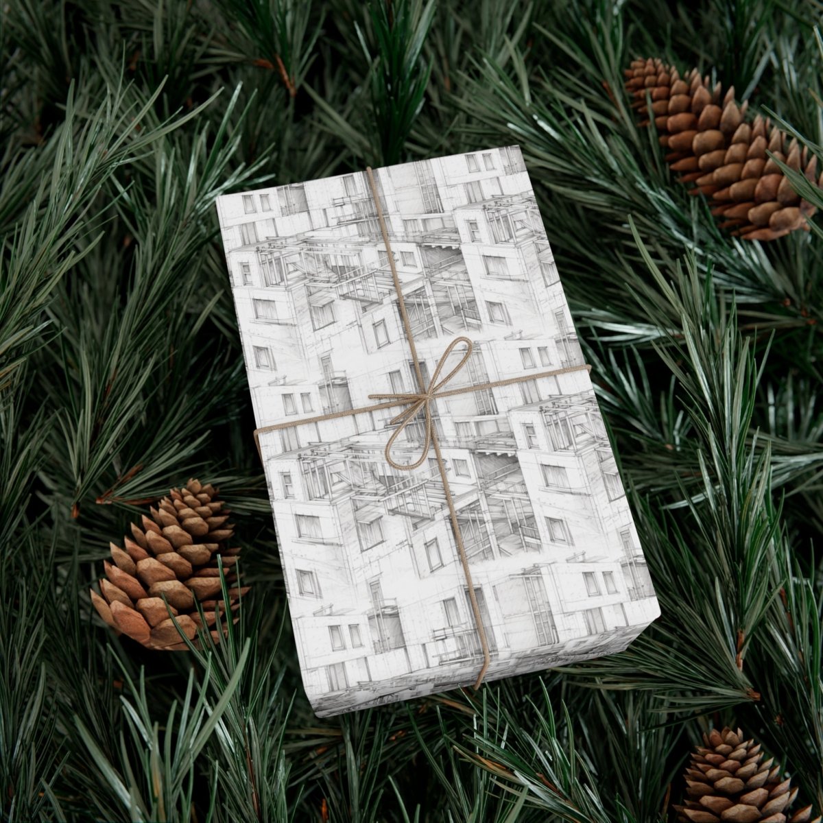 🏙️✨ "Apartments Under Construction" Hand - Drawn Wrapping Paper🎁 - Home Decor | ShirtyAgents