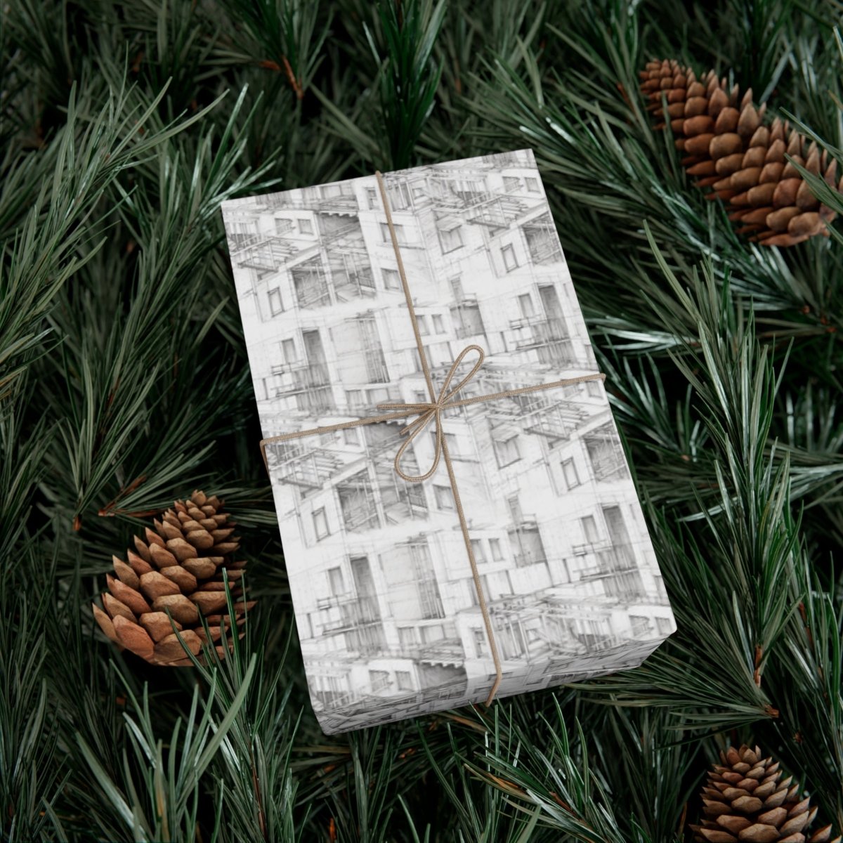 🏙️✨ "Apartments Under Construction" Hand - Drawn Wrapping Paper🎁 - Home Decor | ShirtyAgents