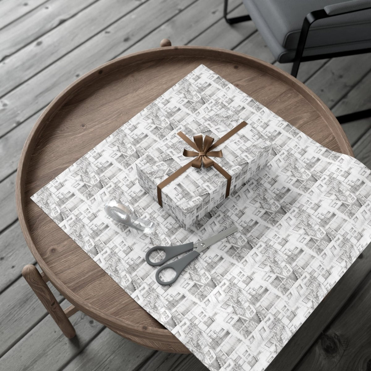 🏙️✨ "Apartments Under Construction" Hand - Drawn Wrapping Paper🎁 - Home Decor | ShirtyAgents