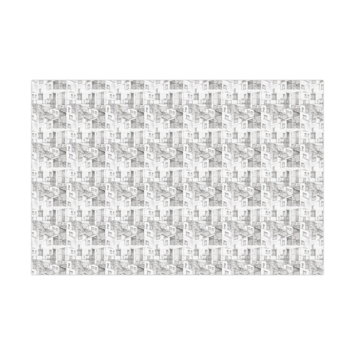 🏙️✨ "Apartments Under Construction" Hand - Drawn Wrapping Paper🎁 - Home Decor | ShirtyAgents