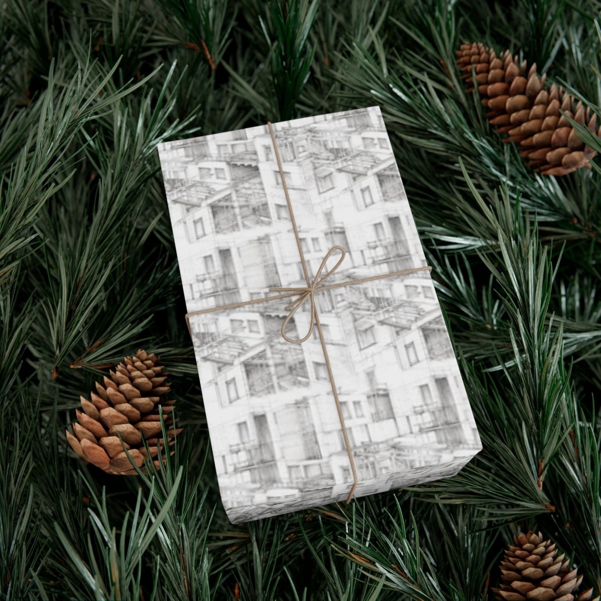 🏙️✨ "Apartments Under Construction" Hand - Drawn Wrapping Paper🎁 - Home Decor | ShirtyAgents