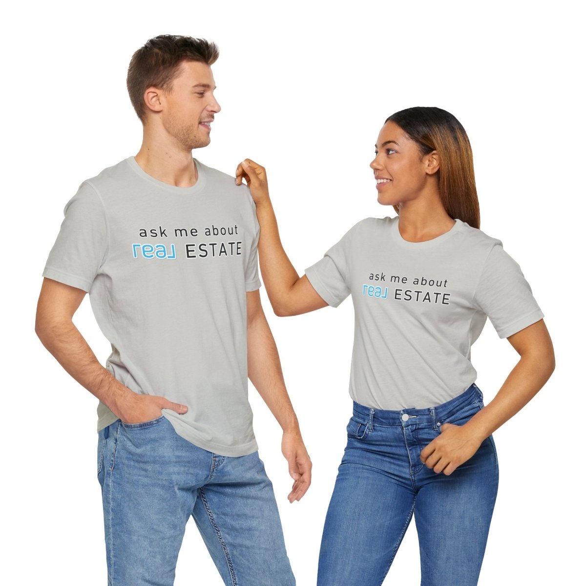 Ask Me About Real Broker Estate Blue Logo - T-Shirt | ShirtyAgents