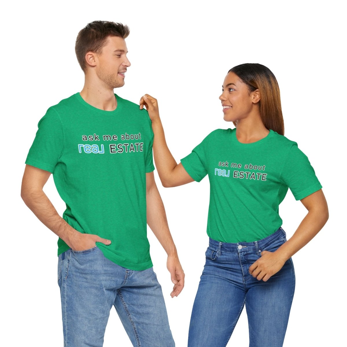Ask Me About Real Broker Estate Blue Logo - T-Shirt | ShirtyAgents