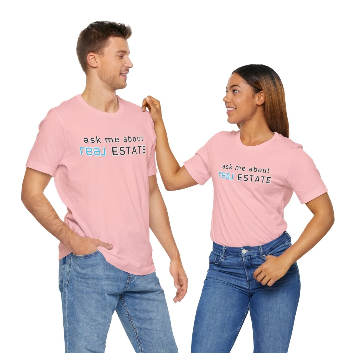 Ask Me About Real Broker Estate Blue Logo - T-Shirt | ShirtyAgents