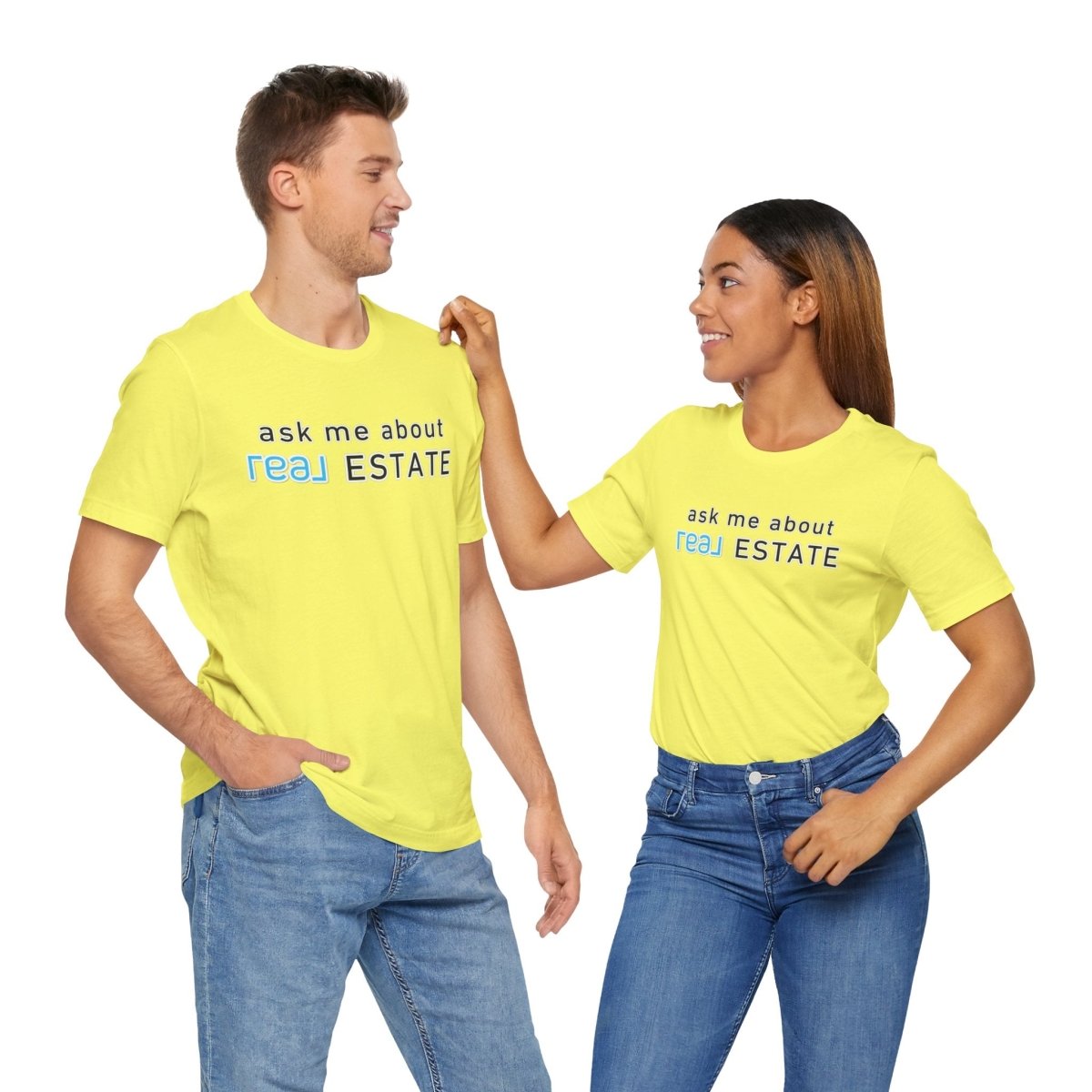 Ask Me About Real Broker Estate Blue Logo - T-Shirt | ShirtyAgents
