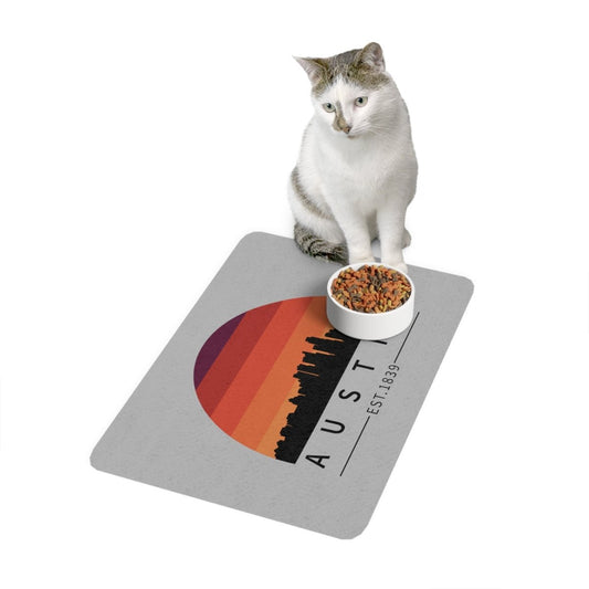 Austin Retro Skyline Pet Food Mat - Pets | ShirtyAgents