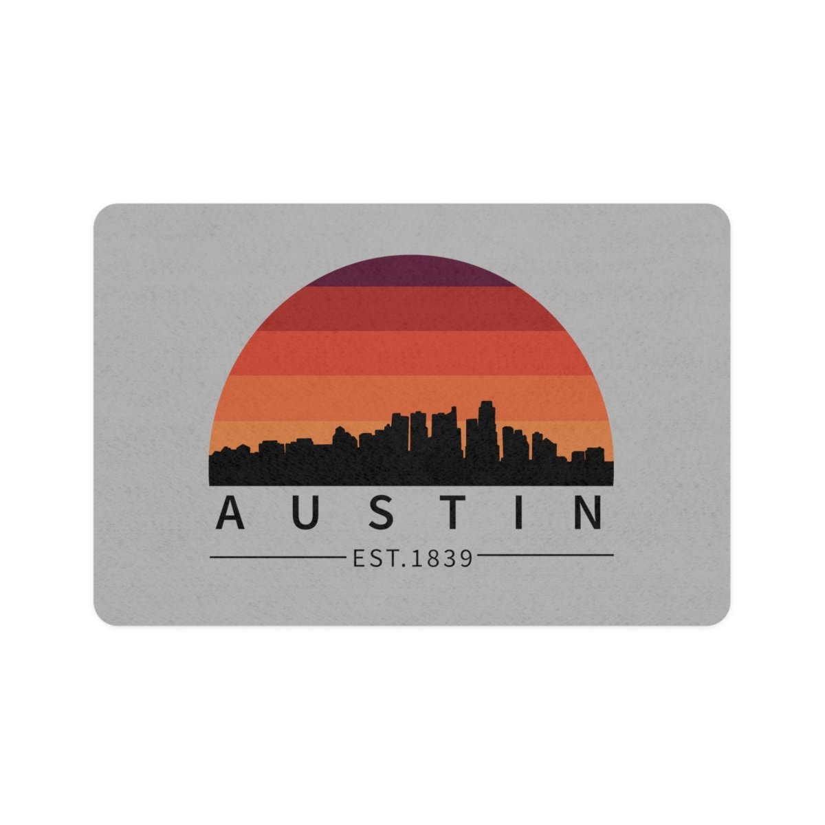 Austin Retro Skyline Pet Food Mat - Pets | ShirtyAgents