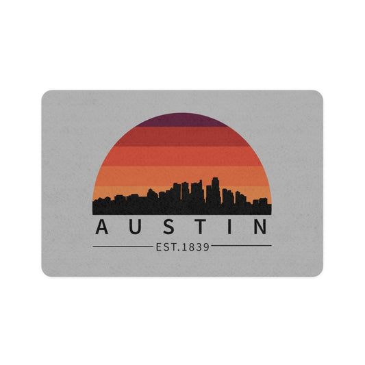 Austin Retro Skyline Pet Food Mat - Pets | ShirtyAgents