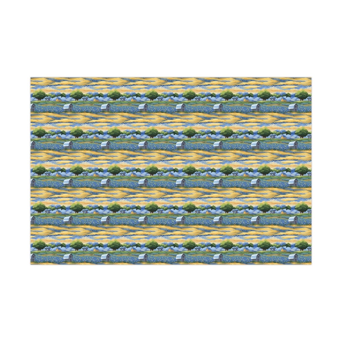 Barns and Blue Bonnets Gift Wrap - Home Decor | ShirtyAgents
