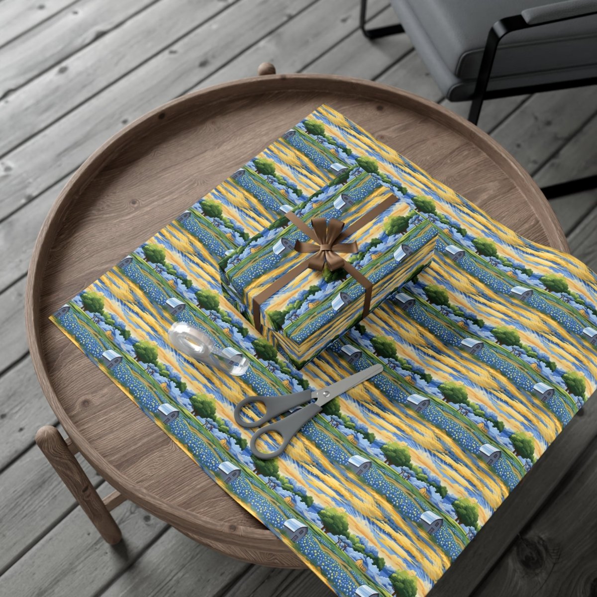 Barns and Blue Bonnets Gift Wrap - Home Decor | ShirtyAgents