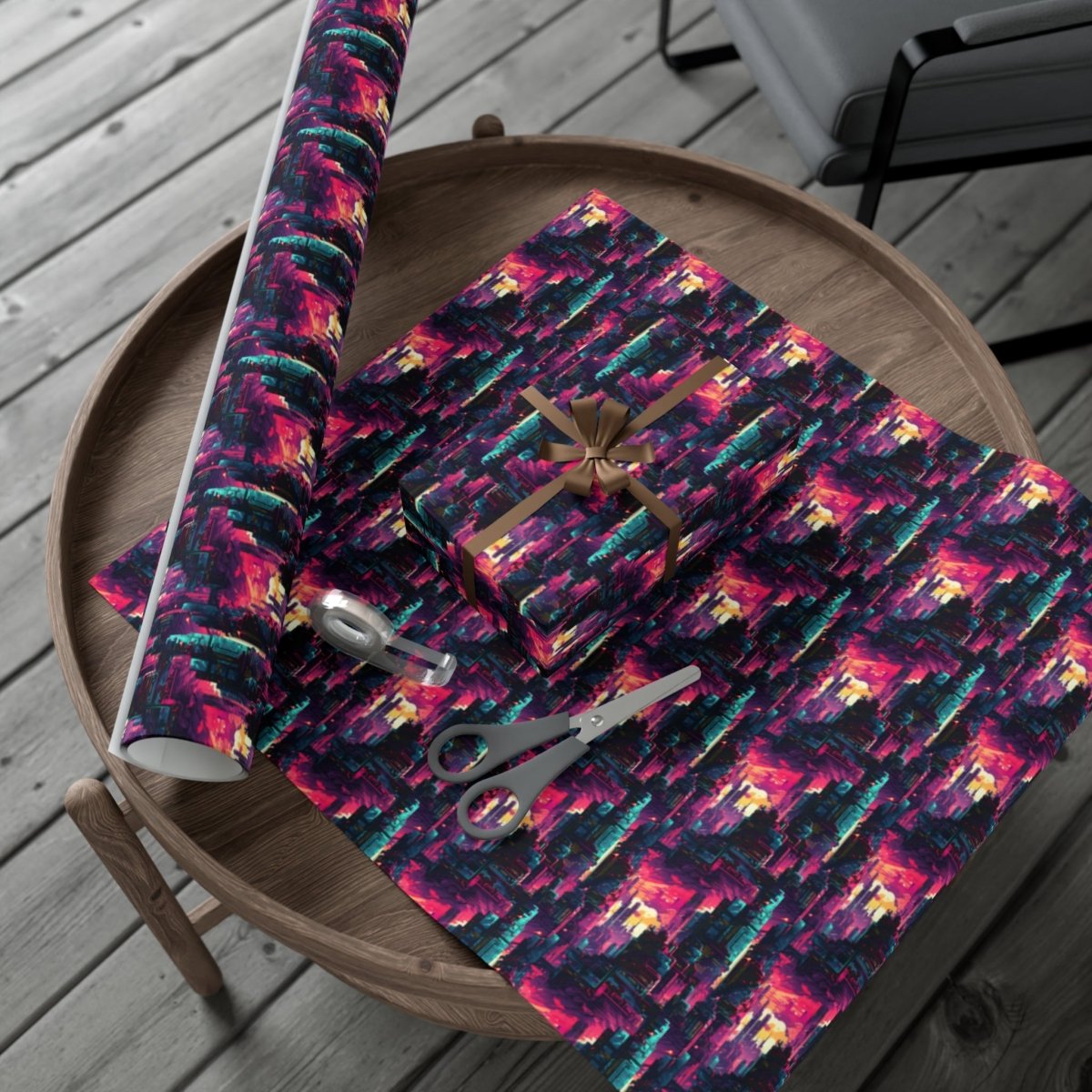 City in the Sky Cyberpunk Style Gift Wrap - Home Decor | ShirtyAgents