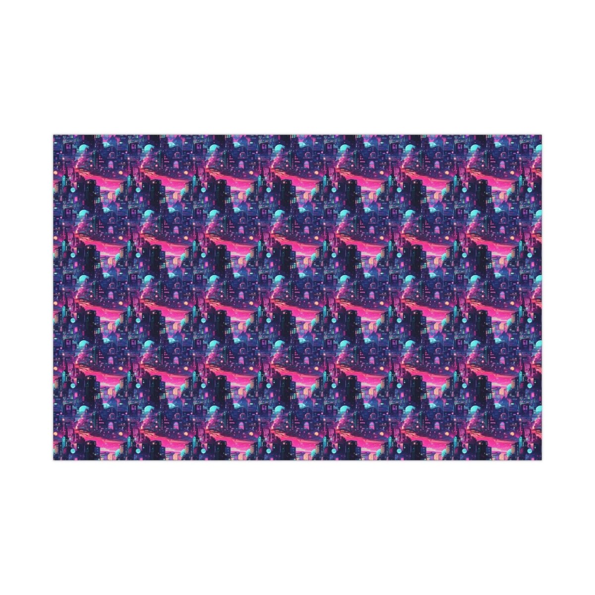 Futuristic Cityscape Gift Wrap - Home Decor | ShirtyAgents