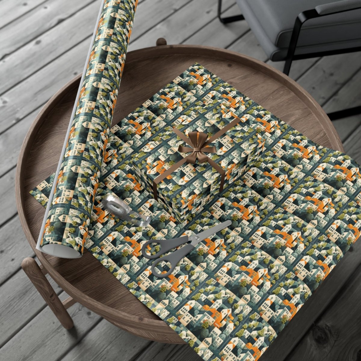 Geometric Style Neighborhood v2 Gift Wrap - Home Decor | ShirtyAgents