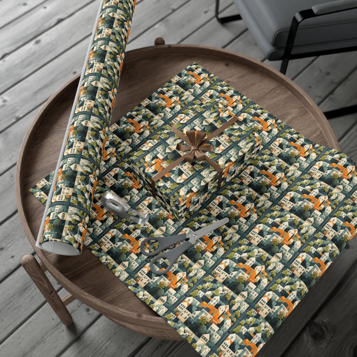 Geometric Style Neighborhood v2 Gift Wrap - Home Decor | ShirtyAgents