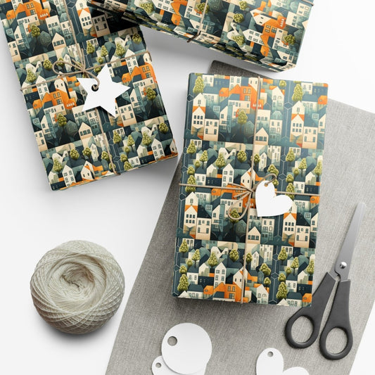Geometric Style Neighborhood v2 Gift Wrap - Home Decor | ShirtyAgents