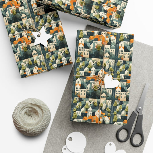 Geometric Style Neighborhood v2 Gift Wrap - Home Decor | ShirtyAgents