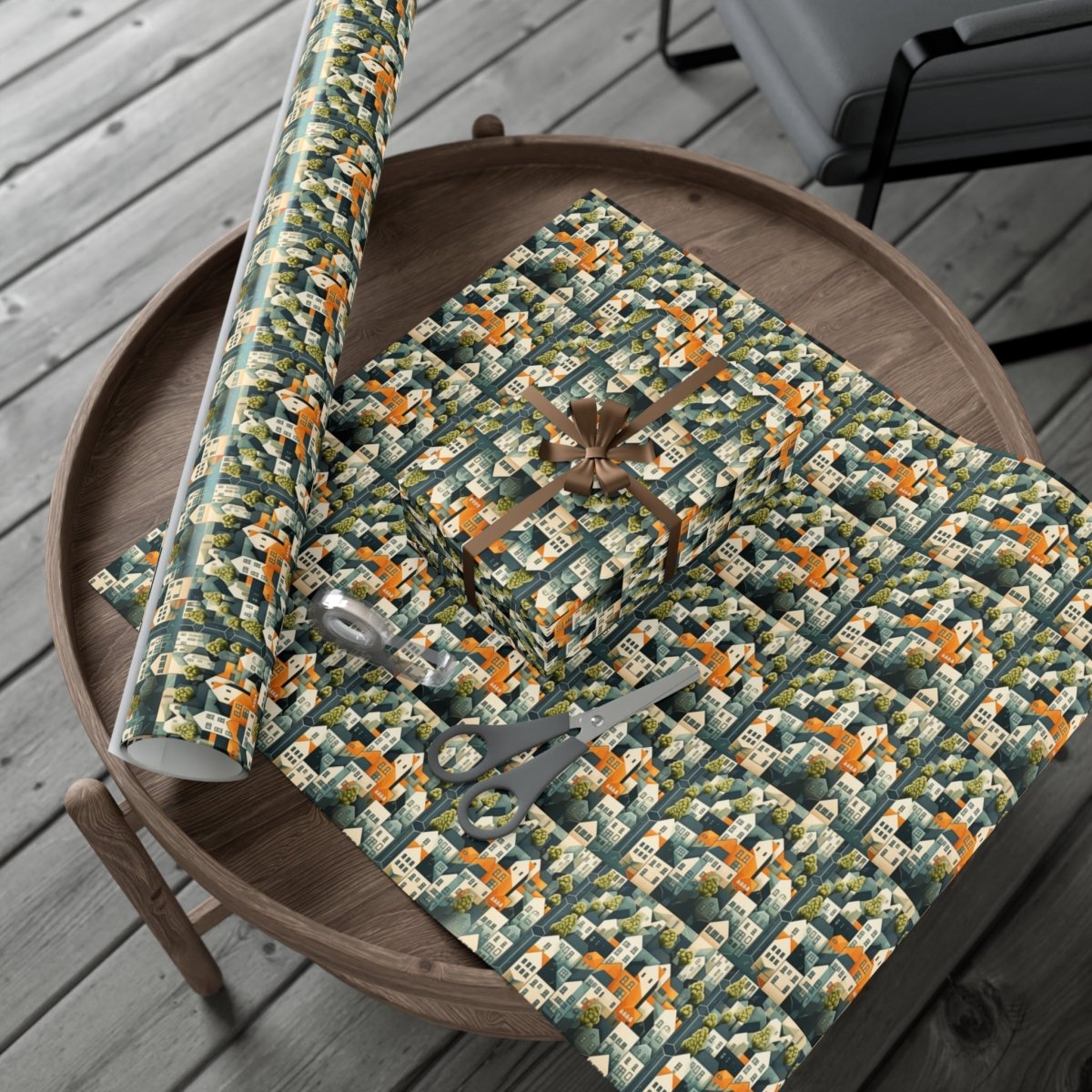Geometric Style Neighborhood v2 Gift Wrap - Home Decor | ShirtyAgents