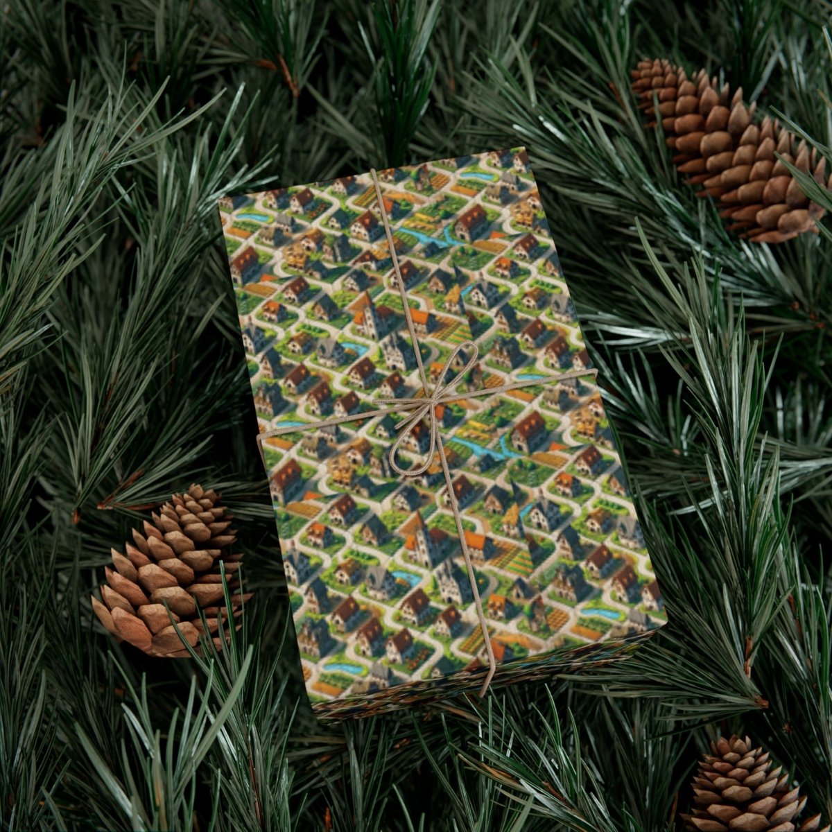 House Cluster Carcossonne Style Gift Wrap - Home Decor | ShirtyAgents