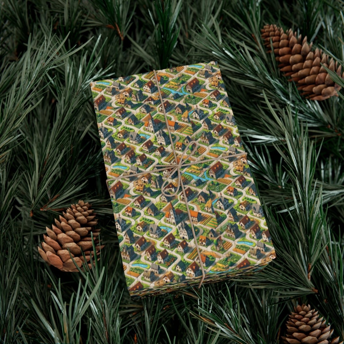 House Cluster Carcossonne Style Gift Wrap - Home Decor | ShirtyAgents