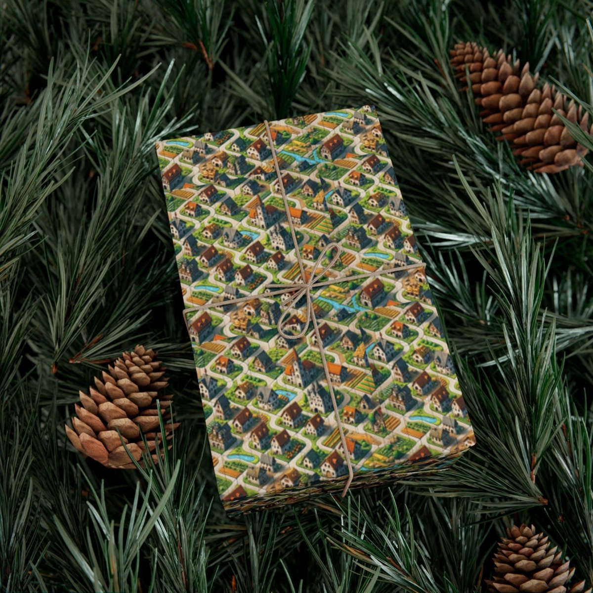 House Cluster Carcossonne Style Gift Wrap - Home Decor | ShirtyAgents