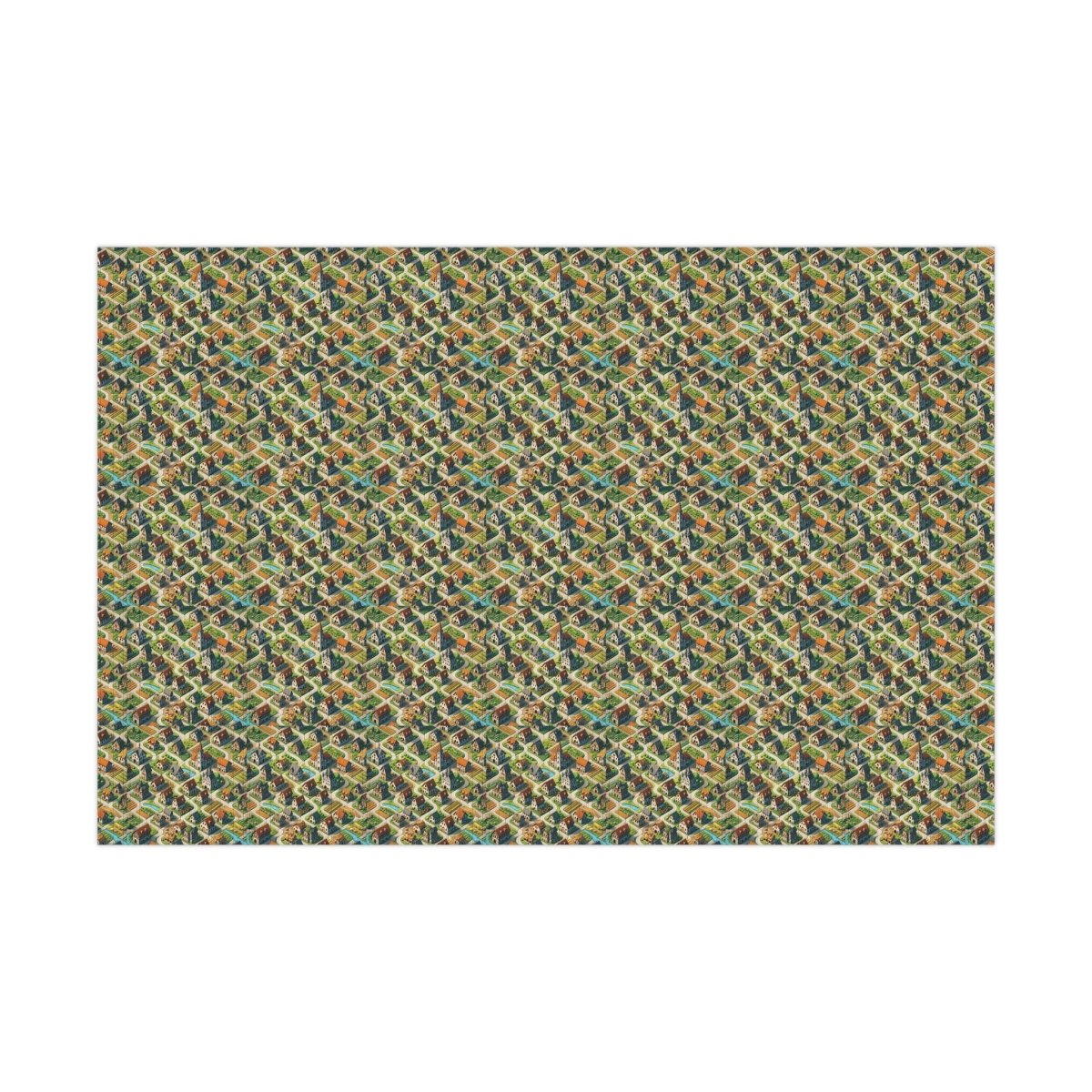 House Cluster Carcossonne Style Gift Wrap - Home Decor | ShirtyAgents