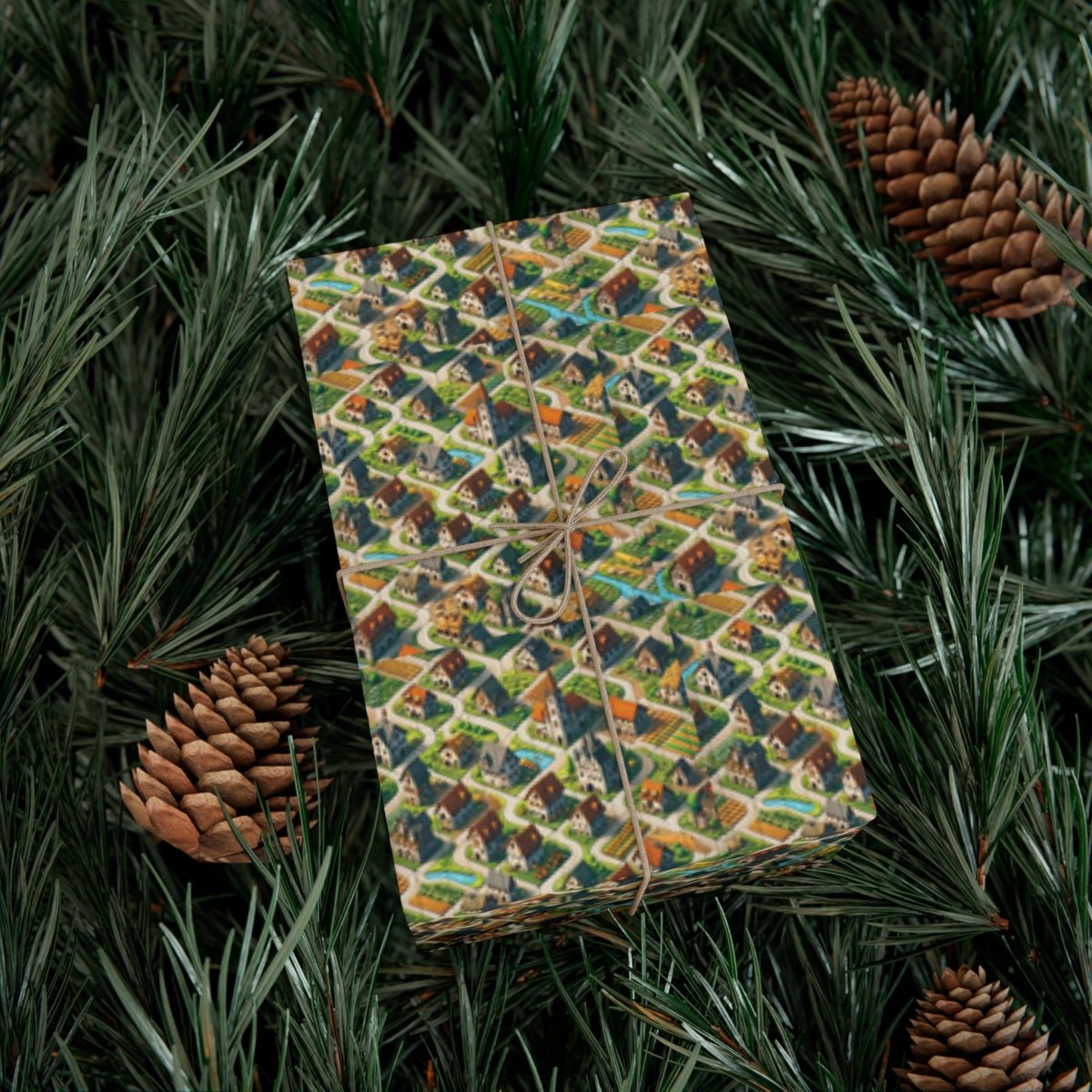 House Cluster Carcossonne Style Gift Wrap - Home Decor | ShirtyAgents