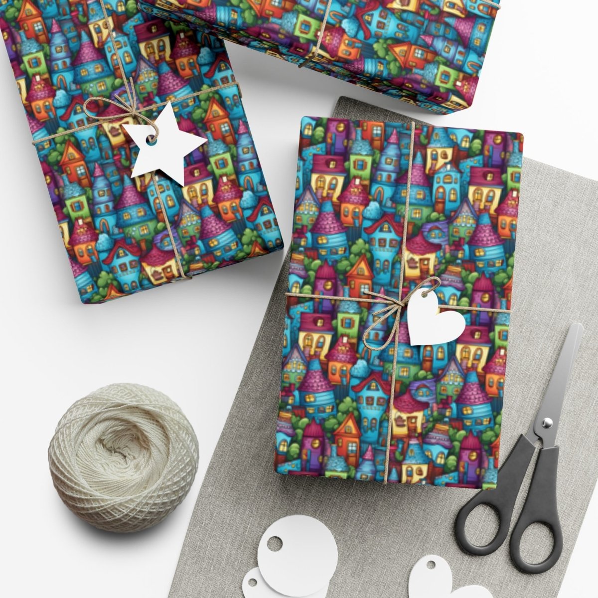 House Cluster Picasso Style Gift Wrap - Home Decor | ShirtyAgents