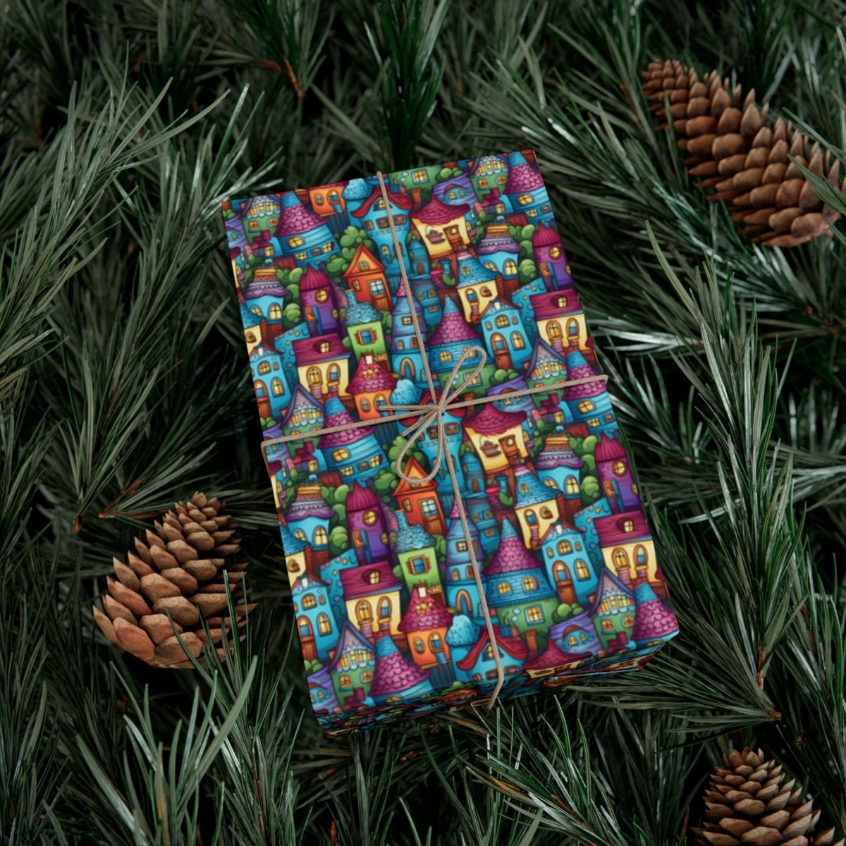 House Cluster Picasso Style Gift Wrap - Home Decor | ShirtyAgents