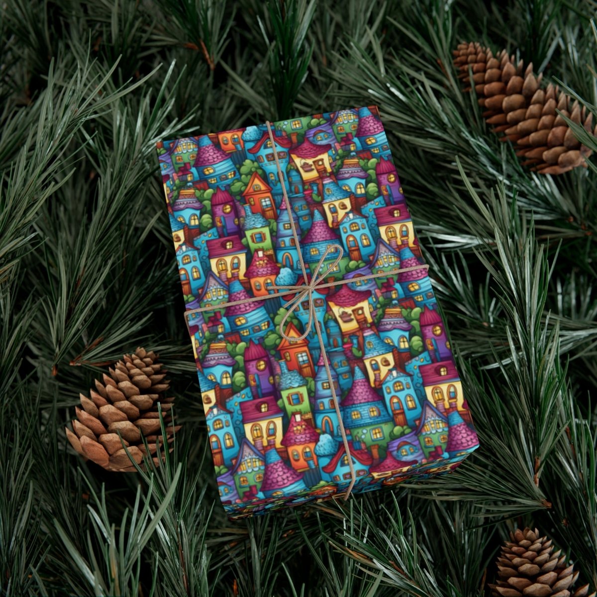 House Cluster Picasso Style Gift Wrap - Home Decor | ShirtyAgents