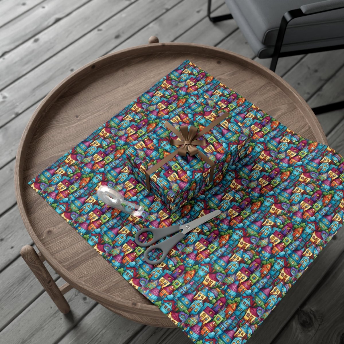 House Cluster Picasso Style Gift Wrap - Home Decor | ShirtyAgents