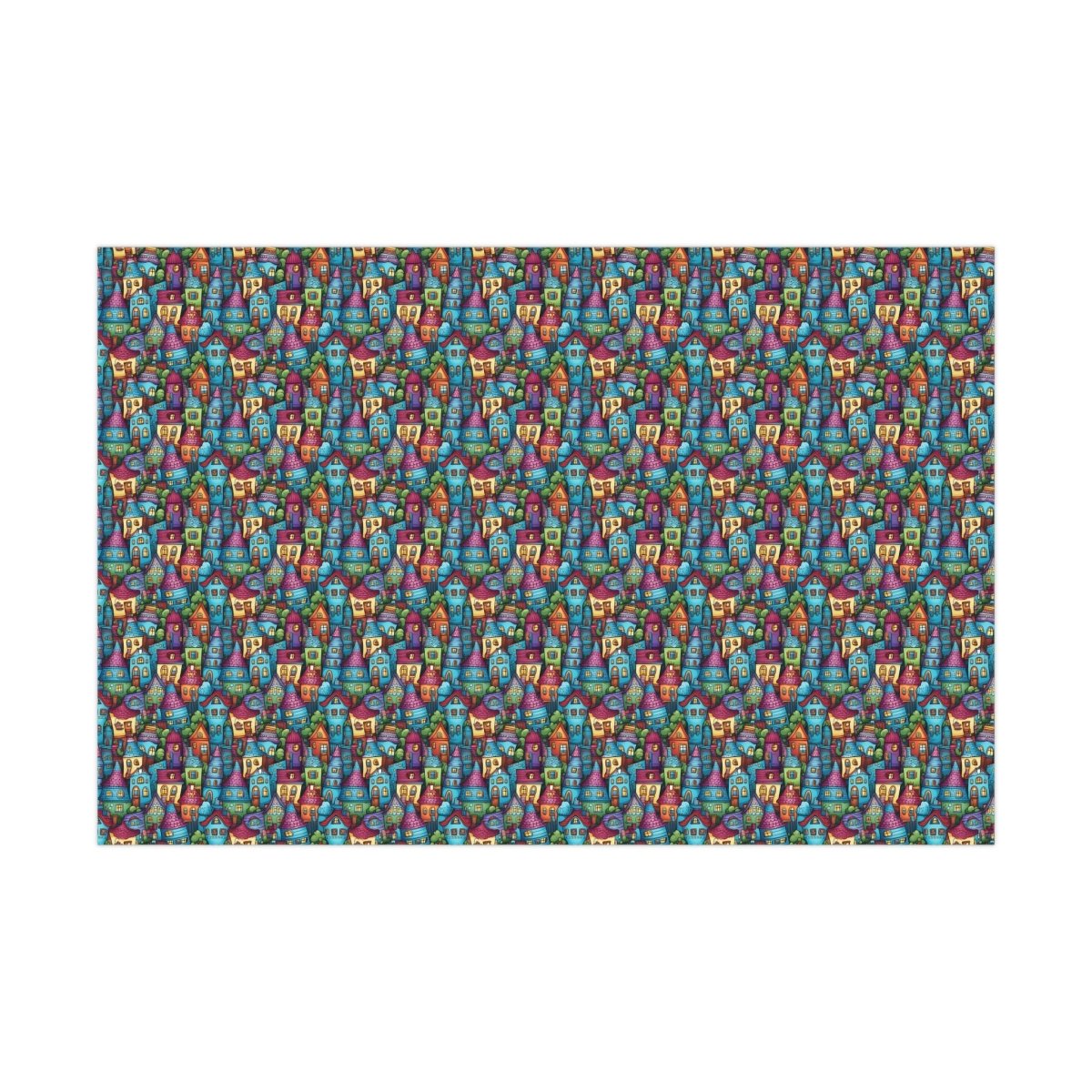 House Cluster Picasso Style Gift Wrap - Home Decor | ShirtyAgents