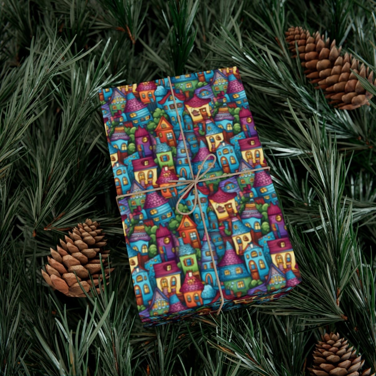 House Cluster Picasso Style Gift Wrap - Home Decor | ShirtyAgents