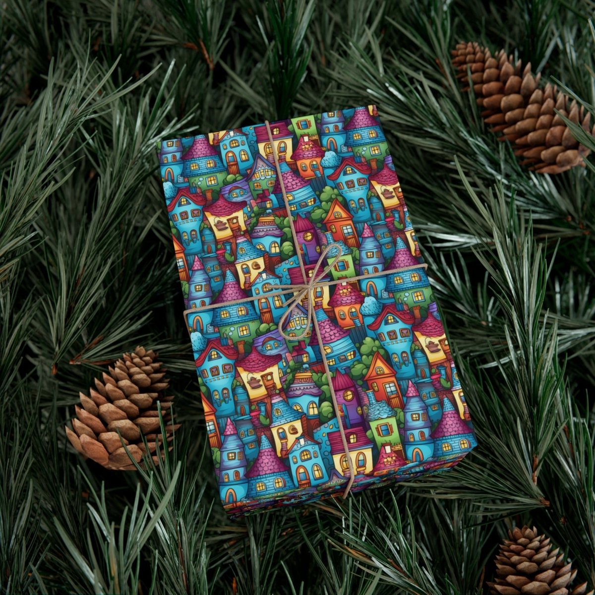 House Cluster Picasso Style Gift Wrap - Home Decor | ShirtyAgents