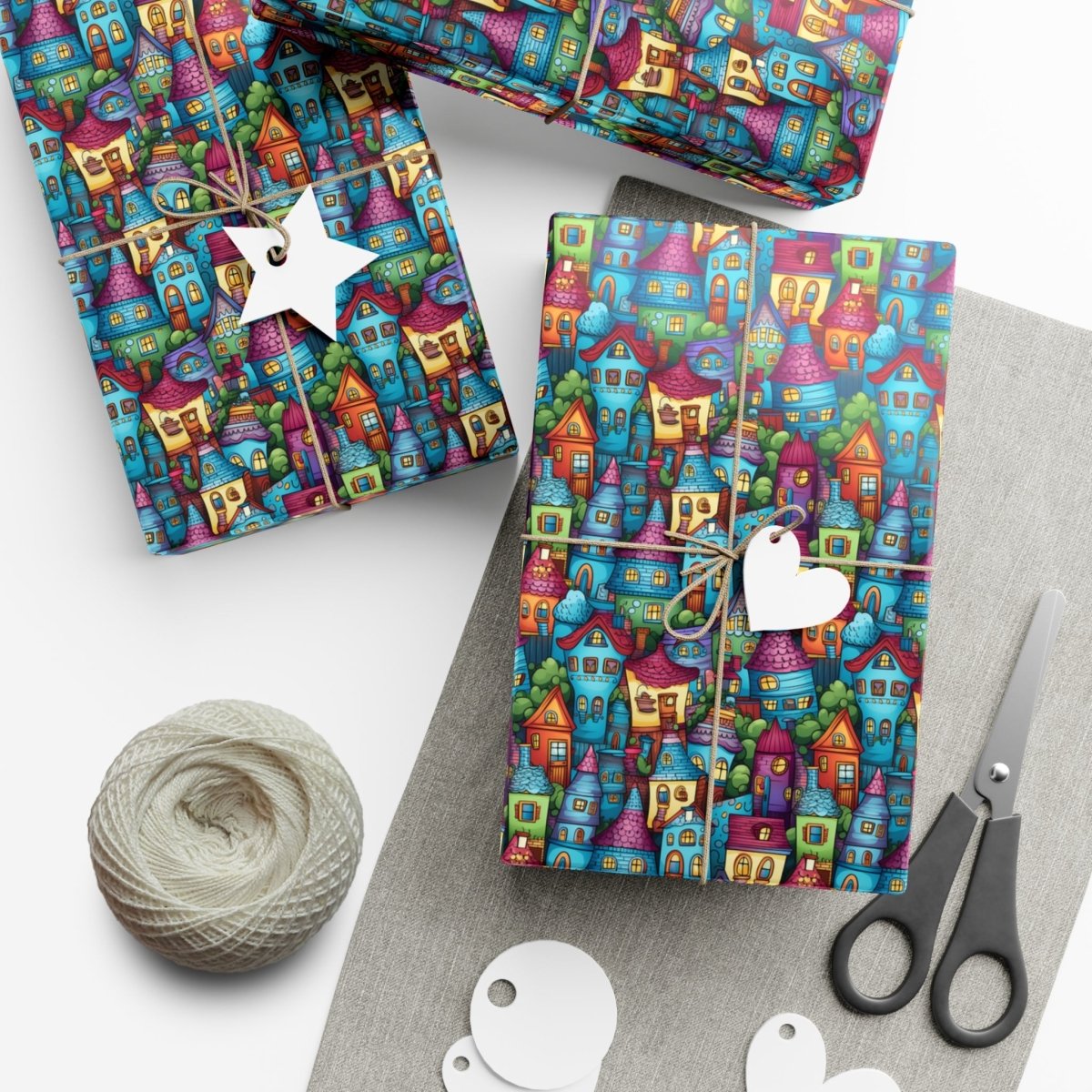 House Cluster Picasso Style Gift Wrap - Home Decor | ShirtyAgents