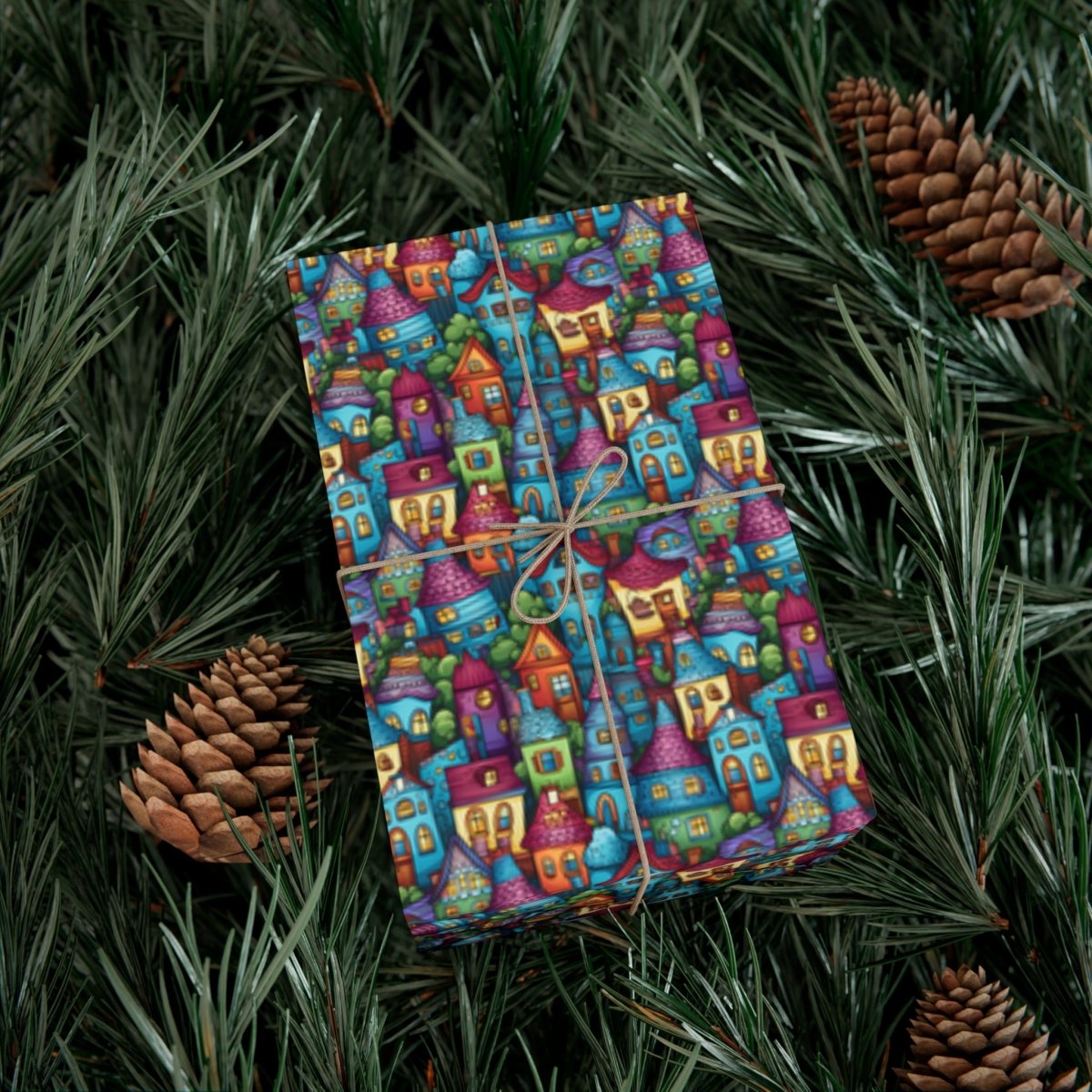 House Cluster Picasso Style Gift Wrap - Home Decor | ShirtyAgents
